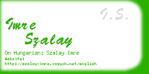 imre szalay business card